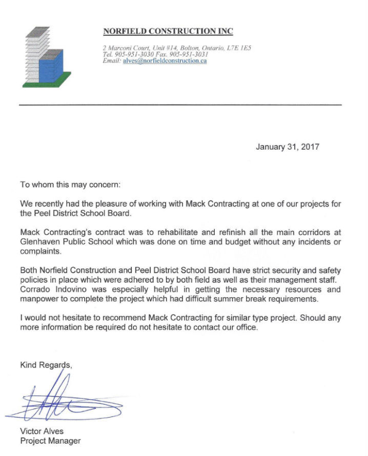 References Letter