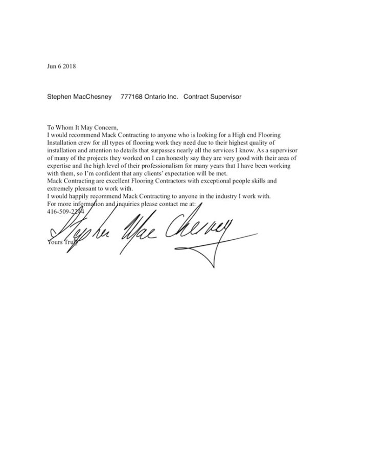 References Letter