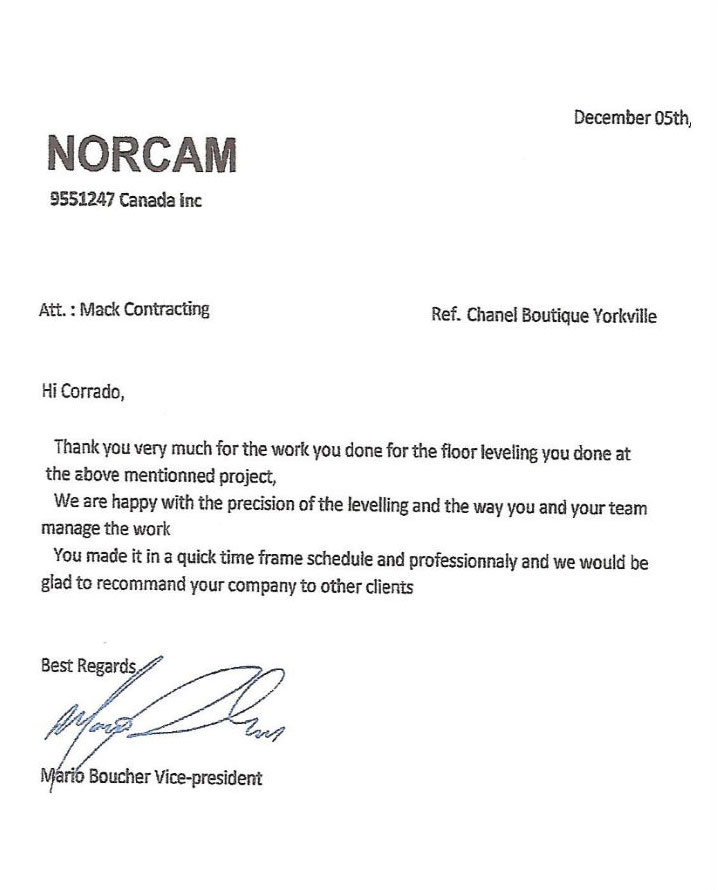 References Letter