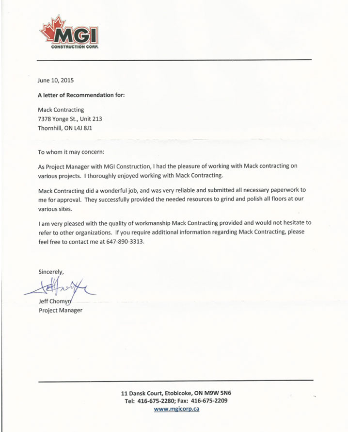 References Letter