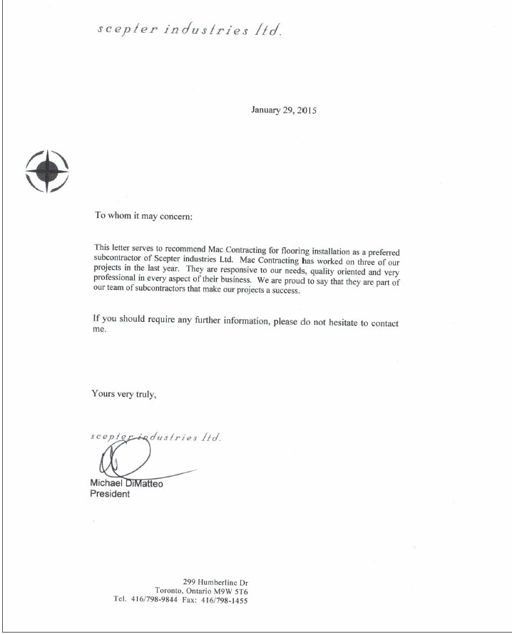 References Letter